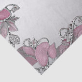 Weißes Blumenzwirn, rosa Silber Seidenpapier (Detail)
