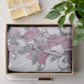 Weißes Blumenzwirn, rosa Silber Seidenpapier (Geschenk)