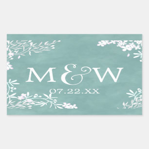 Weißes Blütenblatt, Farbe Wasserfarben, Hochzeitsm Rechteckiger Aufkleber