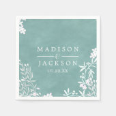 Weißes Blütenblatt, Farbe Wasserfarben, Hochzeitsm Serviette (Vorderseite)