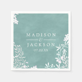 Weißes Blütenblatt, Farbe Wasserfarben, Hochzeitsm Serviette