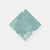 Weißes Blütenblatt, Farbe Wasserfarben, Hochzeitsm Serviette (Ecke)