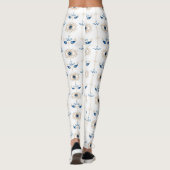 Weißes bohemian-retro-Böser-Blick-Muster Leggings (Rückseite)
