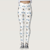 Weißes bohemian-retro-Böser-Blick-Muster Leggings (Vorderseite)