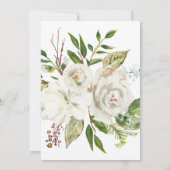 Weißes Boho geometrisches Henne-mit BlumenParty Einladung (Rückseite)