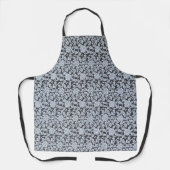 Weißes botanisches Design auf grau Schürze (Vorderseite)