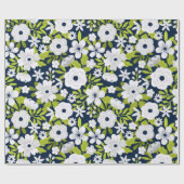 Weißes botanisches Muster Geschenkpapier (Flach)