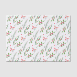 Weißes botanisches Muster - Gewebe Seidenpapier