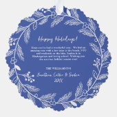 Weißes botanisches Weihnachtskraut Custom Foto Ornament Karte (Rückseite)