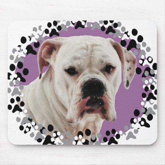 Weißes Boxer-Foto Mousepad (Vorne)