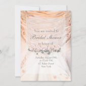 Weißes Brautkleid mit Rose Brautparty Einladung (Vorderseite)