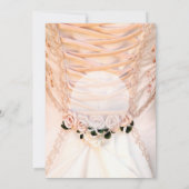 Weißes Brautkleid mit Rose Brautparty Einladung (Rückseite)