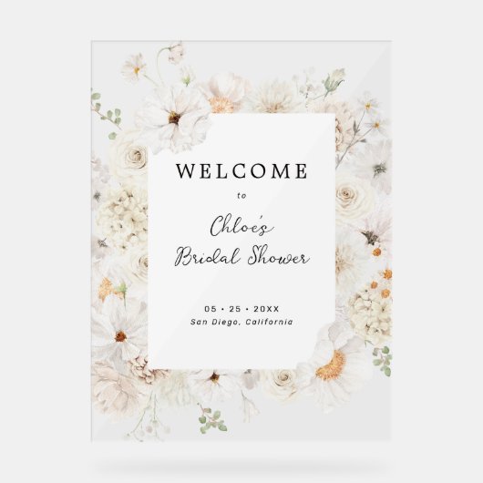 Weißes Brautparty Acrylschild (Vorderseite)