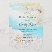 Weißes Brautparty am Strand Einladung (Vorne/Hinten)