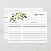 Weißes Brautparty Blumenkohl Rezept Karte (Vorne/Hinten)