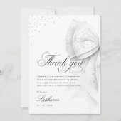 Weißes Brautparty Dankeskarte (Vorderseite)