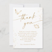 Weißes Brautparty Dankeskarte (Vorderseite)