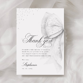 Weißes Brautparty Dankeskarte