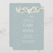 Weißes Brautparty Einladung (Vorne/Hinten)