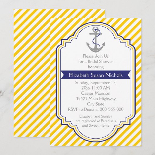 Weißes Brautparty Einladung (Vorne/Hinten)