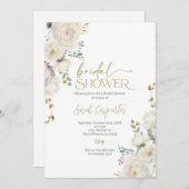 Weißes Brautparty Einladung (Vorne/Hinten)