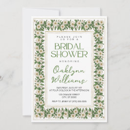 Weißes Brautparty Einladung