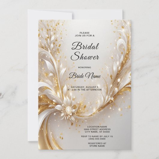 Weißes Brautparty Einladung (Vorderseite)