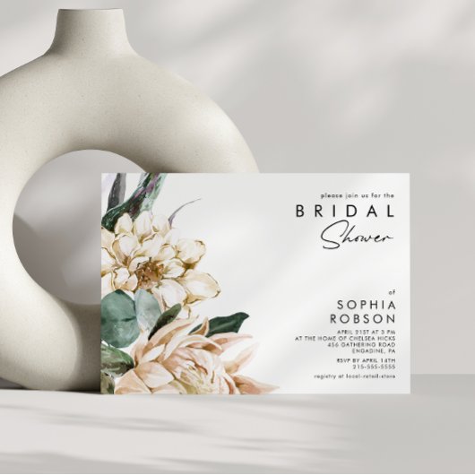 Weißes Brautparty Einladung