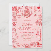 Weißes Brautparty Einladung (Vorderseite)