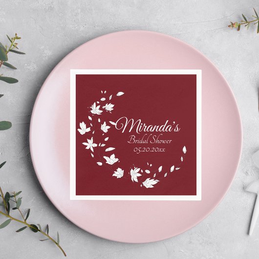 Weißes Brautparty für den Herbst Serviette