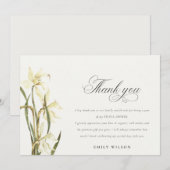 Weißes Brautparty mit blühenden Wasserfarben Dankeskarte (Vorne/Hinten)