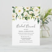 Weißes Brautparty Moderner Brunch einladen Einladung (Stehend Vorderseite)