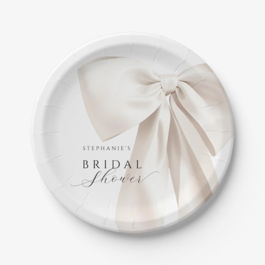 Weißes Brautparty Pappteller (Vorderseite)
