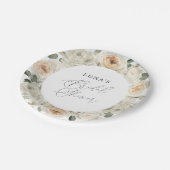 Weißes Brautparty Pappteller (Schrägansicht)