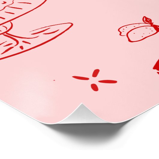 Weißes Brautparty Poster (Ecke)