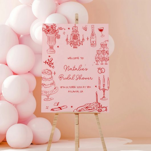 Weißes Brautparty Poster