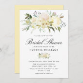 Weißes Brautparty von Elfenbein Einladung (Vorne/Hinten)