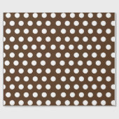 Weißes Brown Medium Polka Dot Wrapping Paper Geschenkpapier (Flach)