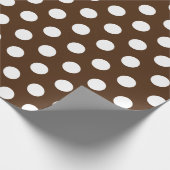 Weißes Brown Medium Polka Dot Wrapping Paper Geschenkpapier (Ecke)