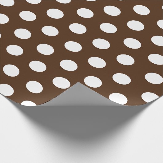 Weißes Brown Medium Polka Dot Wrapping Paper Geschenkpapier (Ecke)