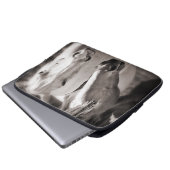 Weißes Brown Pferde Sepia Laptopschutzhülle (Vorne Knopf)