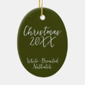 Weißes Brustvogelgemälde Keramik Ornament (Hinten)