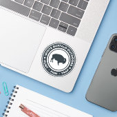 Weißes Buffalo Außenaufkleber Decal Aufkleber (Laptop mit iPhone)