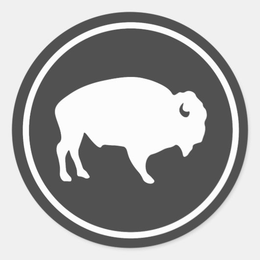 Weißes Buffalo Außenaufkleber Runder Aufkleber (Vorderseite)