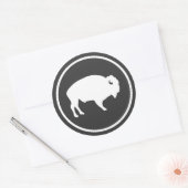 Weißes Buffalo Außenaufkleber Runder Aufkleber (Umschlag)