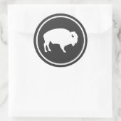 Weißes Buffalo Außenaufkleber Runder Aufkleber (Tasche)