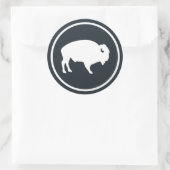 Weißes Buffalo Außenbereich Runder Aufkleber (Tasche)