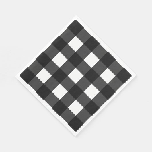 Weißes Buffalo Grosses Kariert Serviette (Ecke)