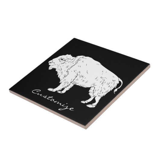 Weißes Buffalo Thunder_Cove Fliese (Seite)