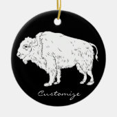 Weißes Buffalo Thunder_Cove Keramik Ornament (Vorne)